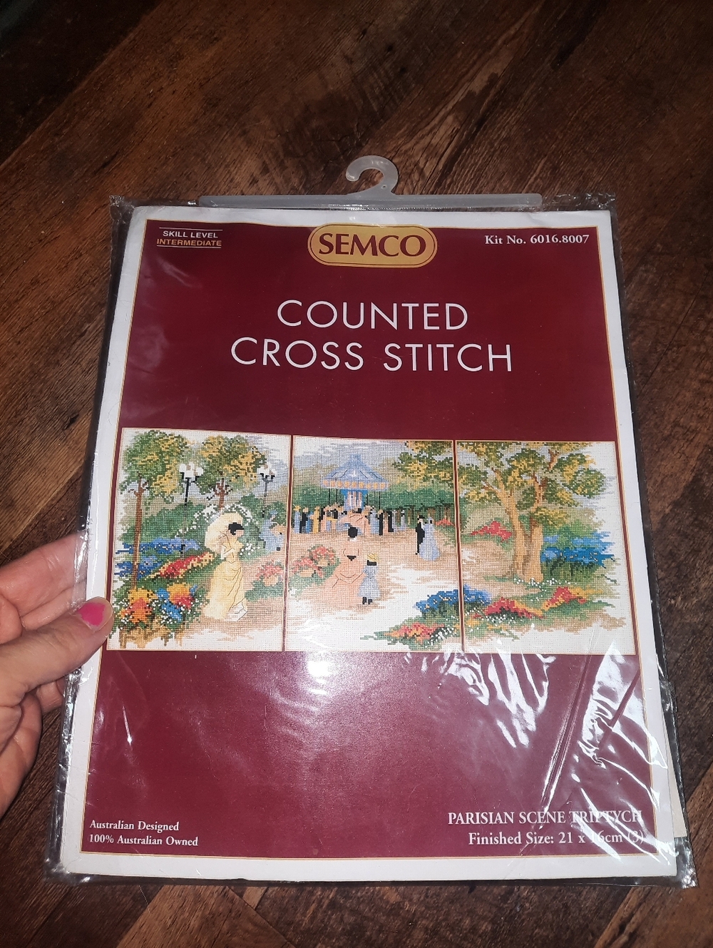 SEMCO Counted Cross Stitch Kit - Red Cover with Parisian Scene